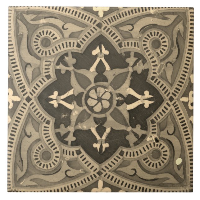 Repro Portuguese Floral Pattern Tile (Front)