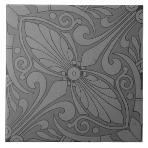 Repro Vintage Geometric Ancient Greek Grey Tile