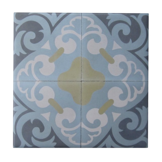 Reproduction Encaustic Cement Tile on Ceramic (Front)