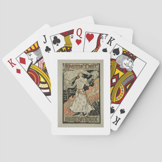 Reproduction of a poster advertising 'Joan of Arc' Playing Cards (Back)