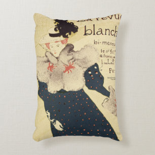 Reproduction of a poster advertising 'La Revue Bla Decorative Cushion