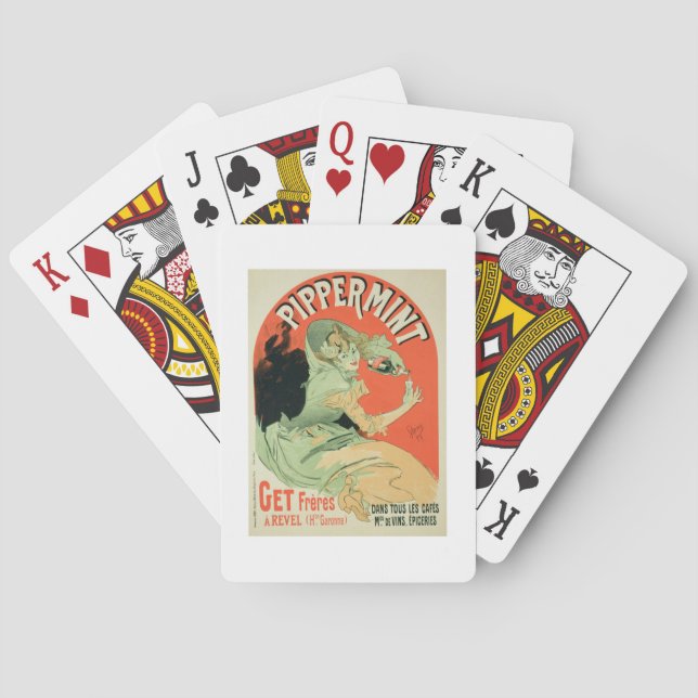 Reproduction of a poster advertising 'Pippermint', Playing Cards (Back)