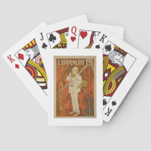 Reproduction of a poster advertising the August Is Playing Cards