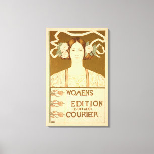 Reproduction of a poster advertising the 'Women's Canvas Print
