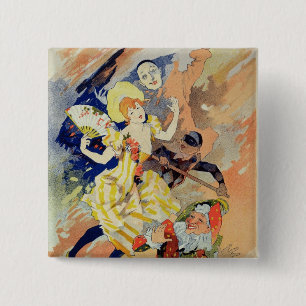 Reproduction of a poster for a pantomime, 1891 (co 15 cm square badge