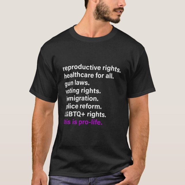 Reproductive Rights Healthcare For All Gun Laws T-Shirt (Front)