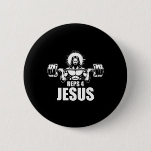 Reps 4 Jesus Gym Christian Weightlifting Workout  6 Cm Round Badge
