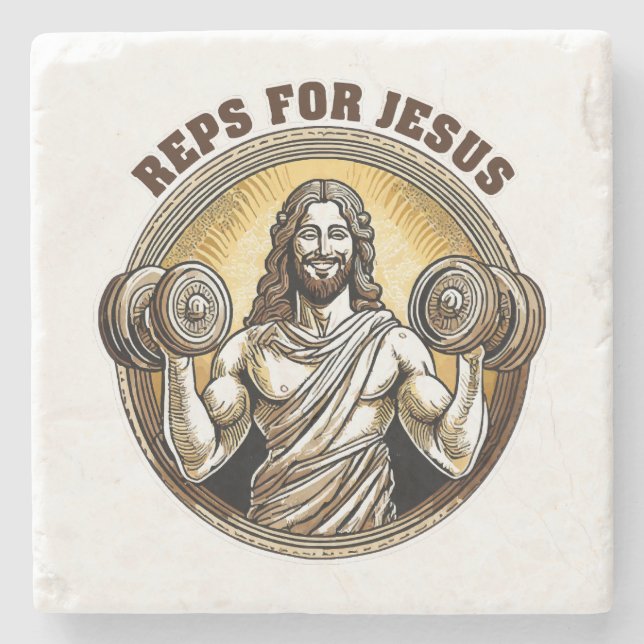Reps for Jesus Stone Coaster (Front)
