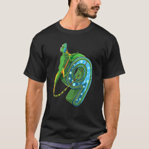 Reptile 9th Birthday Lizard 9 Years Old B Day T-Shirt
