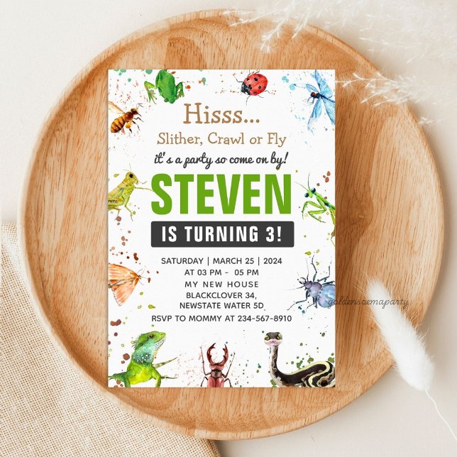 Reptile and insect Editable Invitation (Reptile and insect Editable Invitation)
