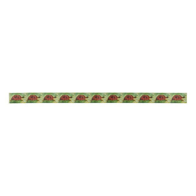 Reptile Animal Art Tortoise Satin Ribbon (Front)