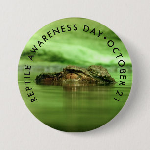 Reptile Awareness Day, crocodile 7.5 Cm Round Badge