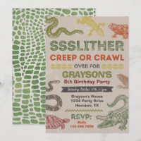 Reptile Birthday Invitation | Reptile Party