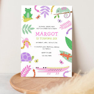 Reptile Birthday Party Invitation Green