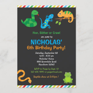 Reptile Birthday Party Invitation / Reptile Party