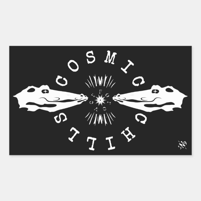 Reptile catfish chilling motto v2 rectangular sticker (Front)