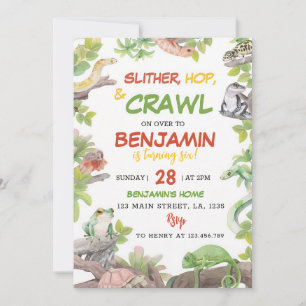 Reptile Garden Birthday Party Invitation