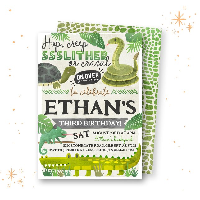 Reptile Kids Birthday Invitation (Creator Uploaded)