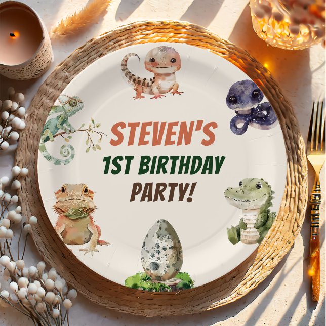 Reptile Kids Birthday Party Paper Plate (Creator Uploaded)