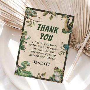 Reptile Kids Birthday Thank You Card