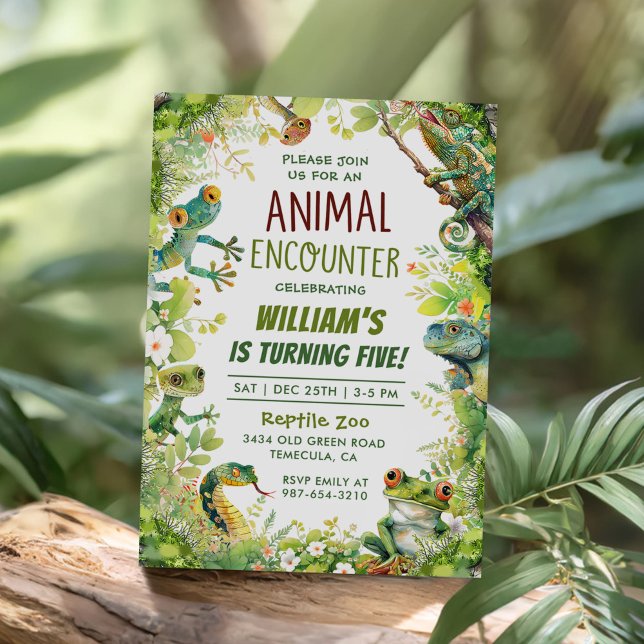 Reptile Kids Boy Birthday Party Invitation (Creator Uploaded)