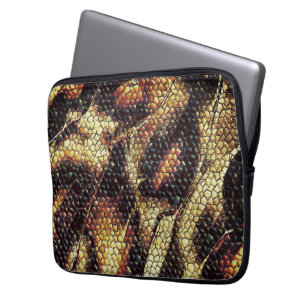 Reptile leather with yellowish and brown stains?  laptop sleeve