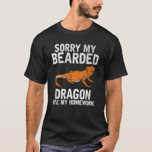 Reptile Lizard Animal Homework Bearded Dragon T-Shirt