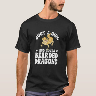 Reptile Lizard Bearded Dragon Girl Who Loves Beard T-Shirt