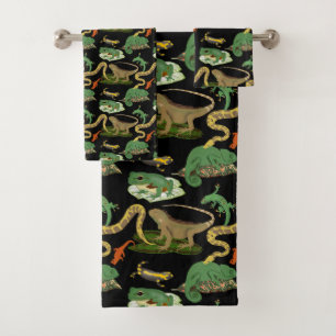 Reptile, Lizards & Amphibians Kids Bath Towel Set