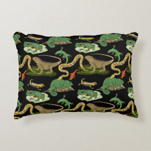 Reptile, Lizards & Amphibians Pattern Decorative Cushion