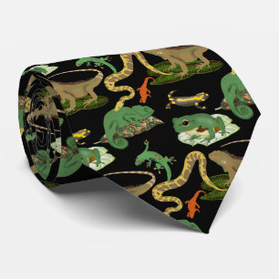Reptile, Lizards & Amphibians Pattern Tie