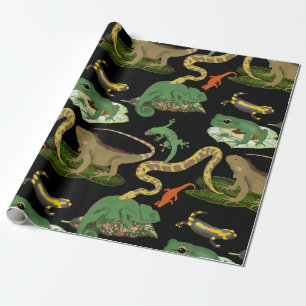Reptile, Lizards & Amphibians Pattern Wrapping Paper