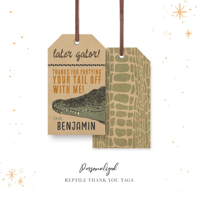 Reptile Personalised Birthday Thank You Tags  (Creator Uploaded)