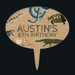 Reptile Show Birthday Party Cake Topper<br><div class="desc">These are an easy and inexpensive way to decorate your cakes. Add your custom wording to this design by using the "Edit this design template" boxes on the right hand side of the item, or click the blue "Customize it" button to arrange the text, change the fonts and colours and...</div>