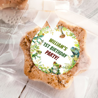 Reptile Show Birthday Party Classic Round Sticker