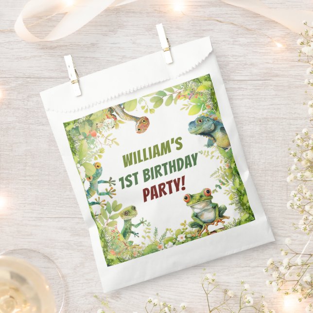 Reptile Show Birthday Party Favour Bags (Clipped)