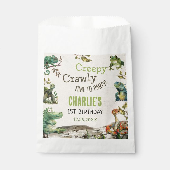 Reptile Show Birthday Party Favour Bags (Front)