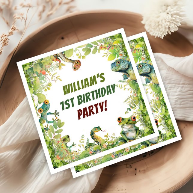 Reptile Show Birthday Party Napkin (Creator Uploaded)