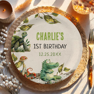 Reptile Show Birthday Party Paper Plate