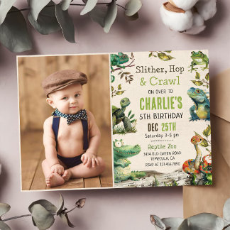 Reptile Show Birthday Party Photo Invitation