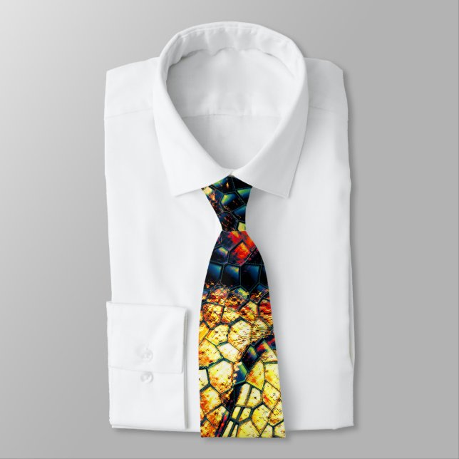 Reptile skin with very orangish and dark spots?    tie (Tied)