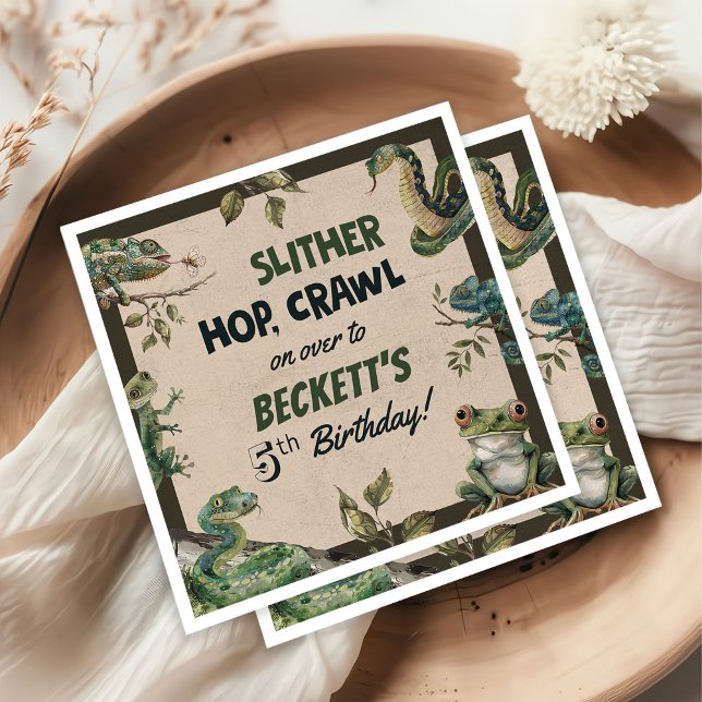 Reptile Themed Kid's Birthday Party  Napkin (Creator Uploaded)