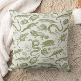 Reptiles and Amphibians Animals Goblincore Pattern Cushion