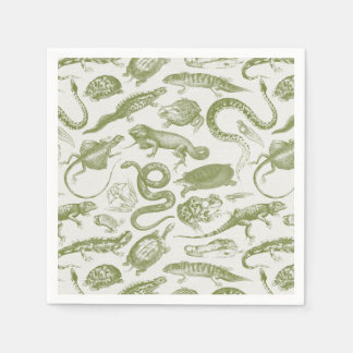 Reptiles and Amphibians Animals Goblincore Pattern Napkin