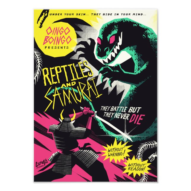 Reptiles and samurai art print (Front)