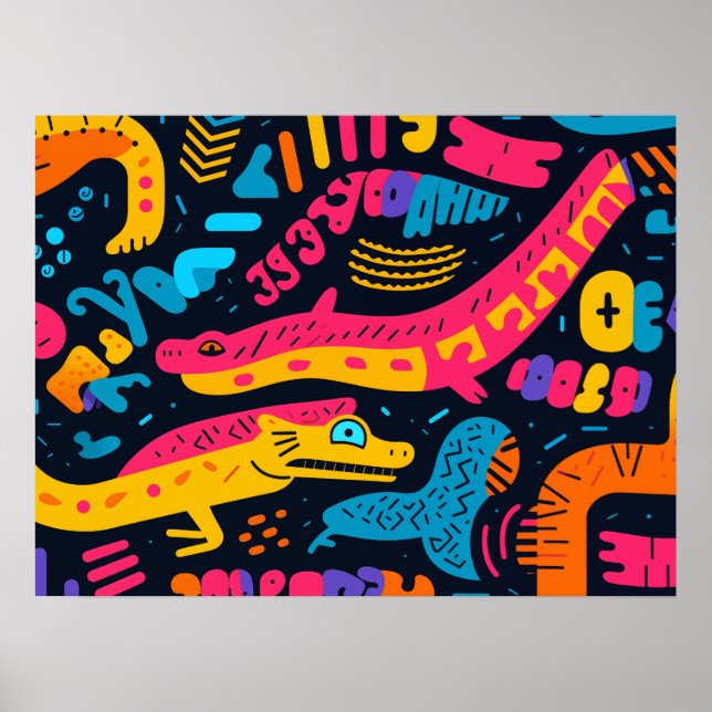 Reptiles in vibrant colours Poster (Front)