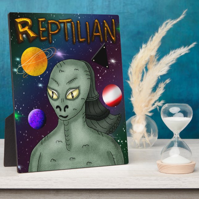Reptilian Alien with Outer Space  Plaque (Side)