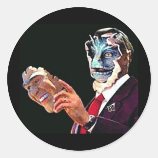 reptilian classic round sticker