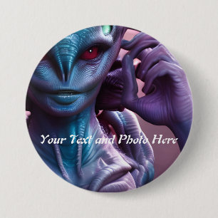Reptilian Custom, Add Photo and Text 7.5 Cm Round Badge