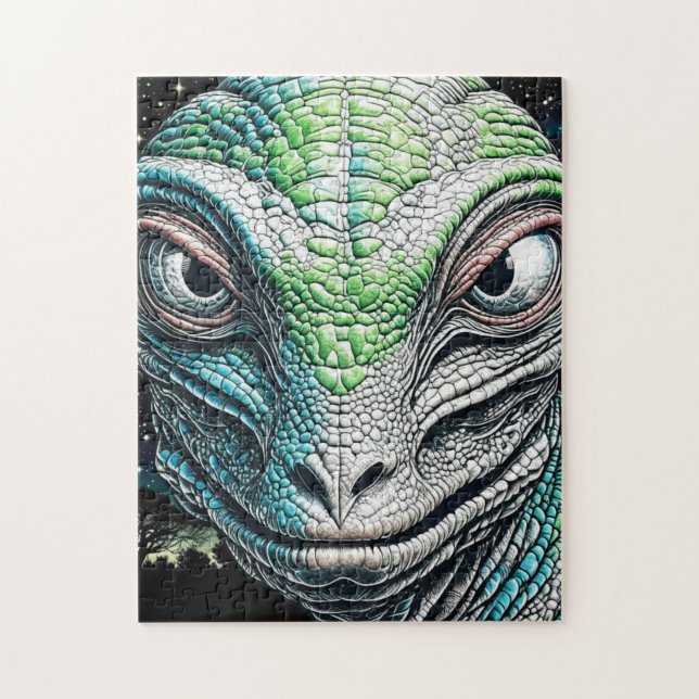 Reptilian Lizard Man Alien Extraterrestrial Being  Jigsaw Puzzle (Vertical)
